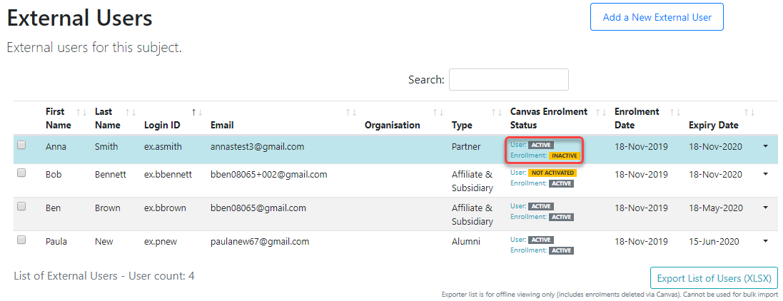 Enrolment Status Inactive Canvas Enrolment Status Inactive