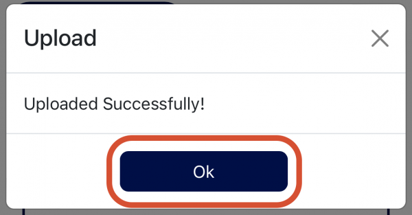 Click on ‘Ok’ to dismiss confirmation of video upload Click on ‘Ok’ to dismiss confirmation of video upload