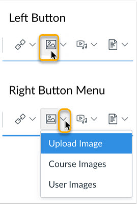 Split content buttons