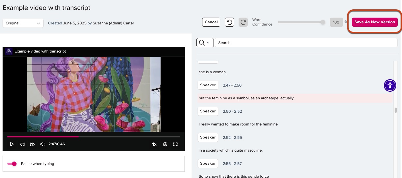 Screenshot of EchoVideo interface - Media Details page