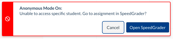 Warning for specific student Warning for specific student