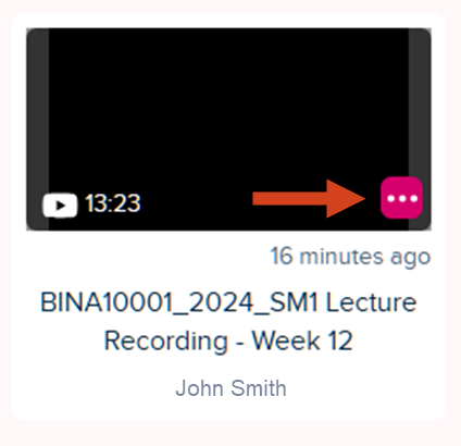 Select the Share option for the content in your Library