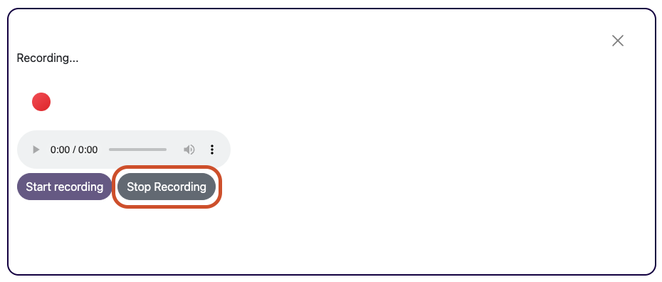 Select 'Stop recording' once done with recording Select 'Stop recording' once done with recording