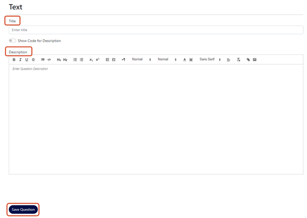 Text-type question settings