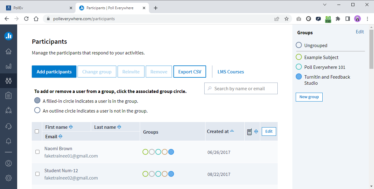 Poll Everywhere group filter Group filter