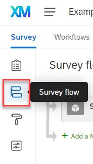 Survey flow button – left hand navigation