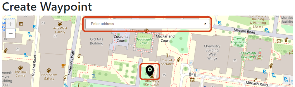 Enter and search for a location