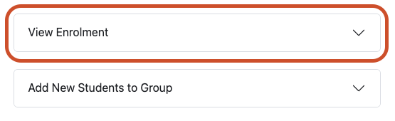 Click on 'View Enrolment' to view students who have been enrolled into the Group