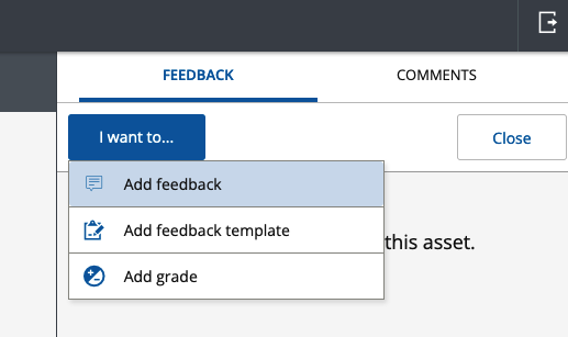 in the Feedback sidebar, open the Feedback tab and click I want to, then ‘Add feedback’.