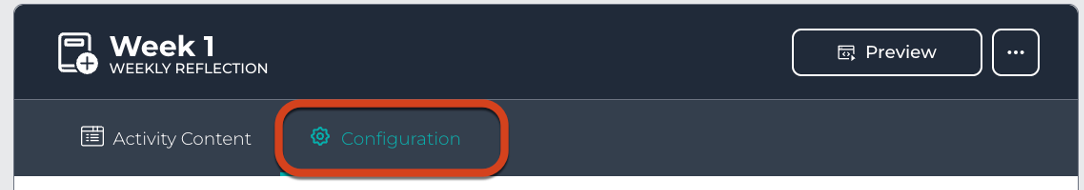 Screenshot of the Configuration tab in the Stackle editing page