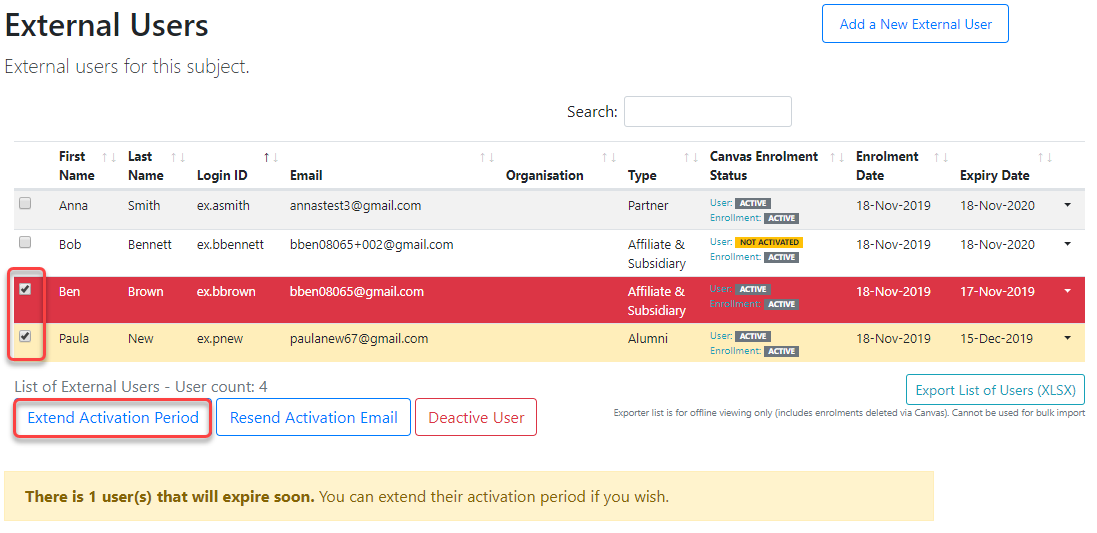 Extend Activation Period Extend Activation Period