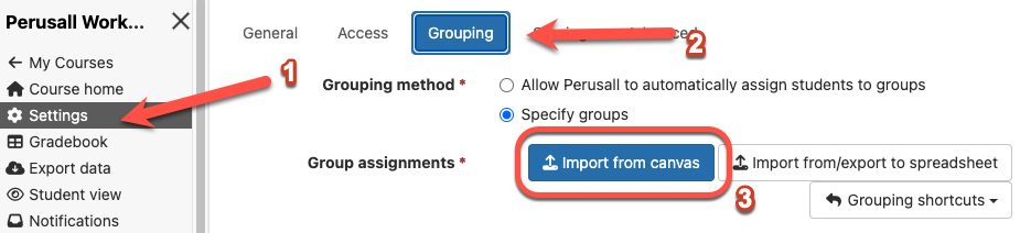 Import Group option