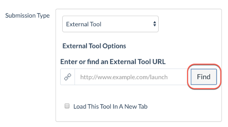 Location of Find button on External Tool window