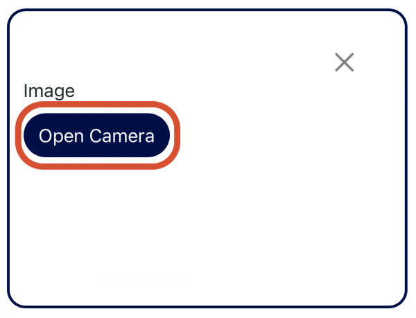Select 'Open Camera' to begin taking photos for your observations Select 'Open Camera' to begin taking photos for your observations