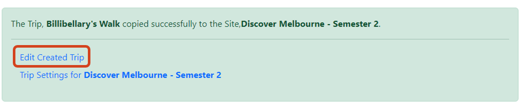 Option to edit the newly copied trip