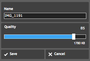 Shows the name changing and quality adjustment interface of the tool.