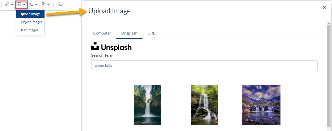 Use Unsplash to add images