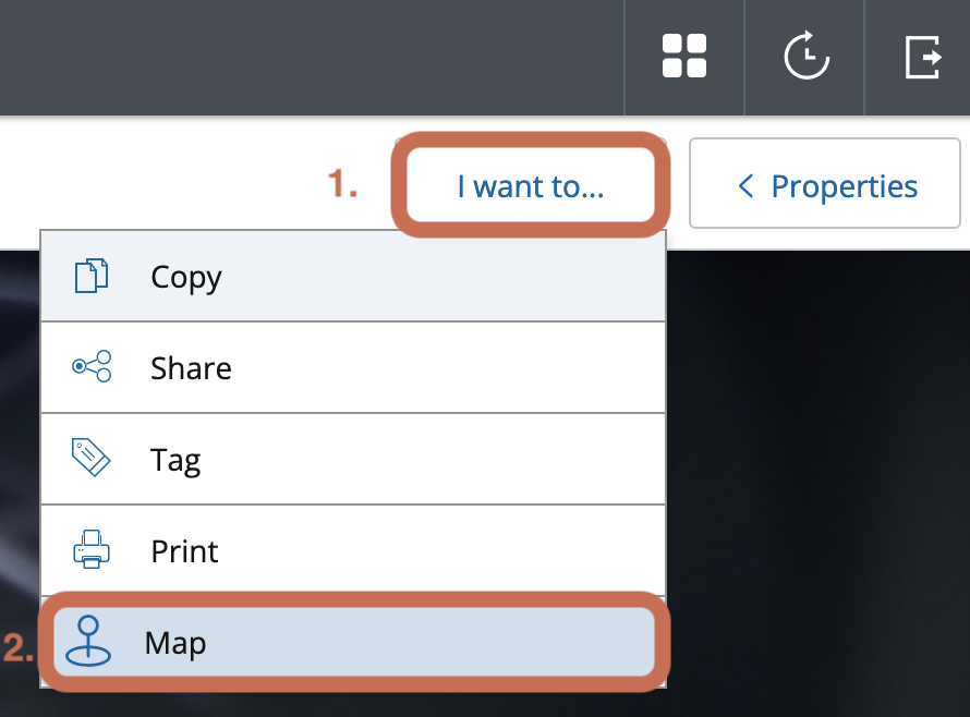 Inside the post, in the "I want to" menu, select "Map Post"