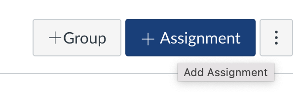 LMS Add Assignment button is shown, next to the Add Group button. It features a plus icon as part of the button. 