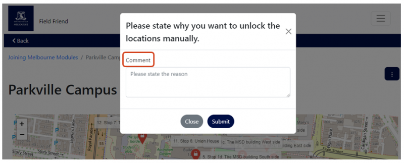 Comment a reason to unlock the waypoint and submit to your subject coordinator Comment a reason to unlock the waypoint and submit to your subject coordinator