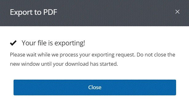 Your file is exporting window in PebblePad Your file is exporting window in PebblePad