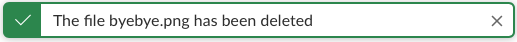 Screenshot of Canvas notification message reading 'The file has been deleted