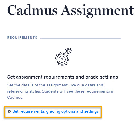 Assignment settings