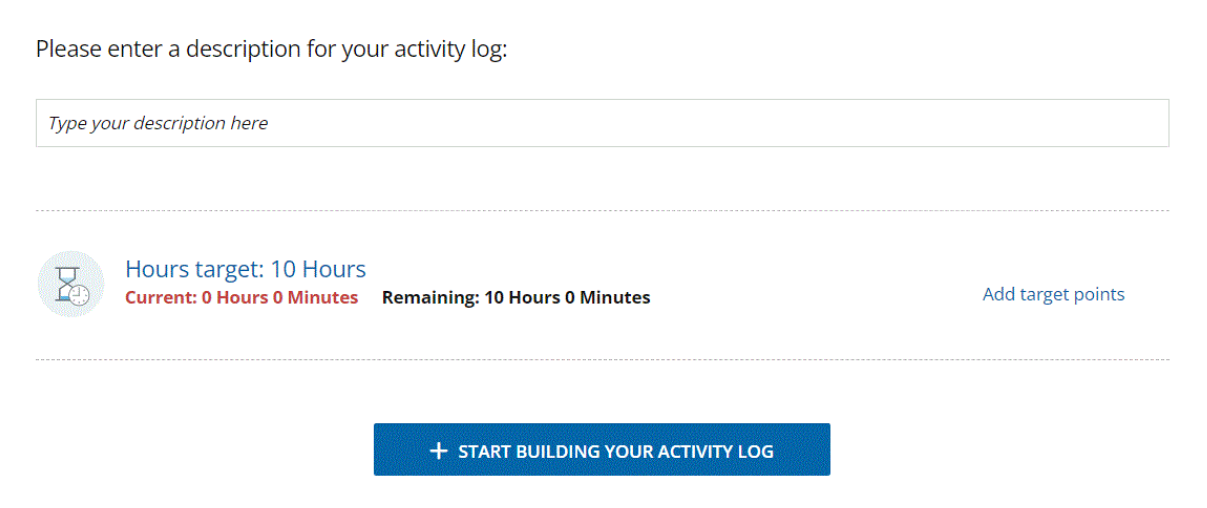 entered hours on activity log