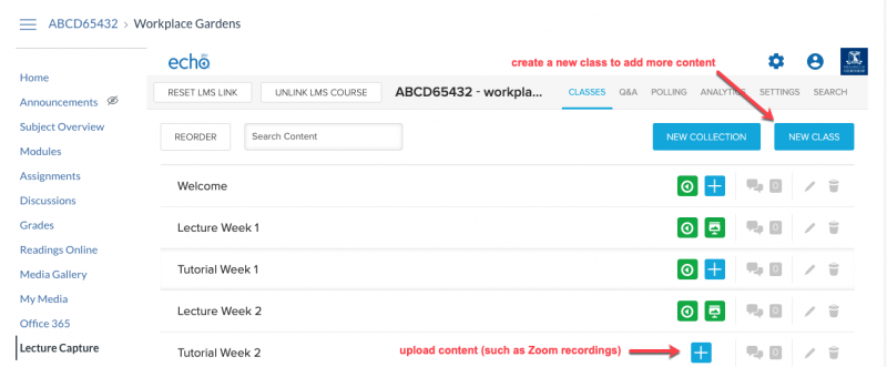 Create a new class to upload additional content